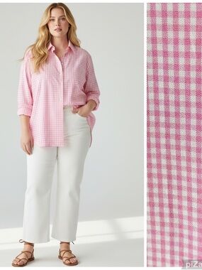 TALBOTS 100% Silk Gingham Shirt